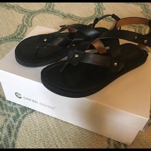 Corso Como Grecian Style Black Sandals Size 5.5